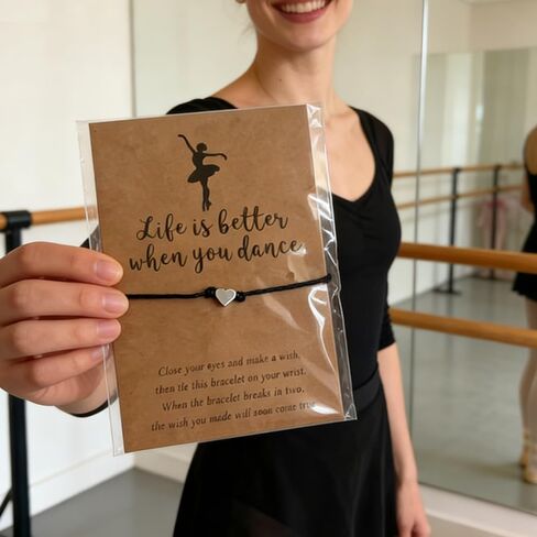 Dance Bracelet Gifts for Girls Boys Dancer Gifts Dance Gifts Black Ballet Bracelet Jewelry for Granddaughter Daughter Niece in Kuwait