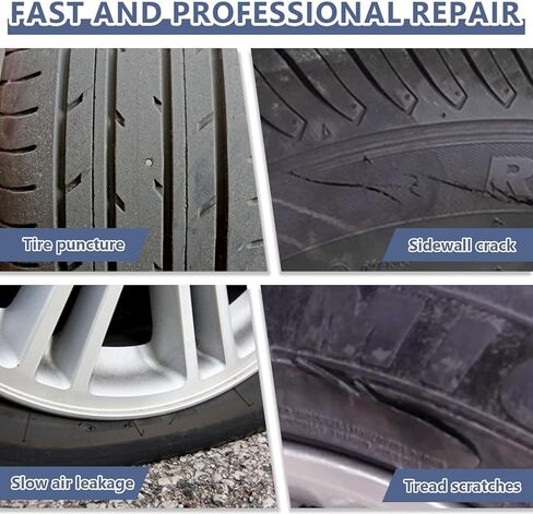 Tire Repair Glue, 10ml*2,Rubber Cement for Sidewall Fixes,Tire Repair Rubber Nail kit,Professional Black Rubber Cement for Car, Motorcycle,Off-Road, Truck, Tractor, Bike in Saudi Arabia