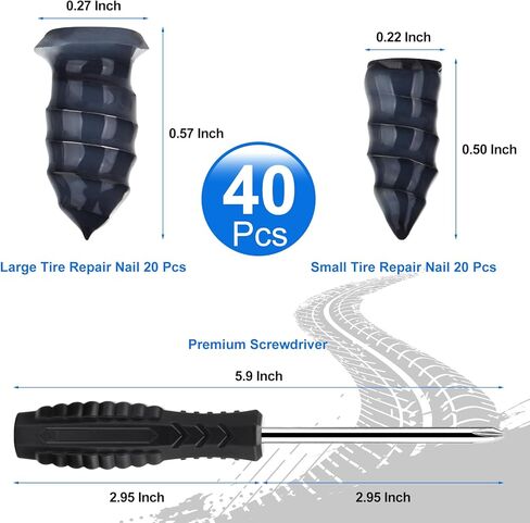 Tire Repair Rubber Nail, Tire Screw Plugs, Screwdriver Equipped Tire Repair Tool, Vacuum Tire Repair Kits, Emergency Tire Repair, Self Service Tire Repair Nail for Car, Truck, Motorcycle, Tractor in Saudi Arabia