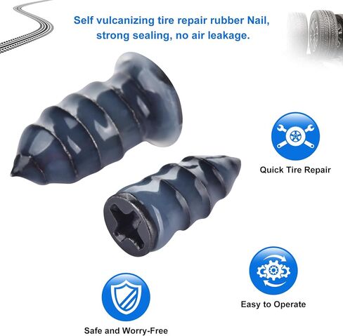 Tire Repair Rubber Nail, Tire Screw Plugs, Screwdriver Equipped Tire Repair Tool, Vacuum Tire Repair Kits, Emergency Tire Repair, Self Service Tire Repair Nail for Car, Truck, Motorcycle, Tractor in Saudi Arabia