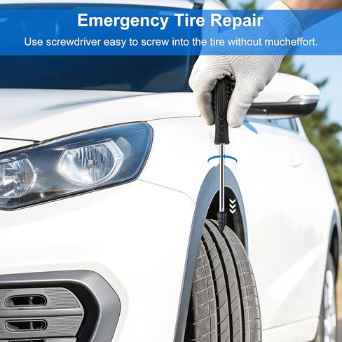 Tire Repair Rubber Nail, Tire Screw Plugs, Screwdriver Equipped Tire Repair Tool, Vacuum Tire Repair Kits, Emergency Tire Repair, Self Service Tire Repair Nail for Car, Truck, Motorcycle, Tractor in Saudi Arabia