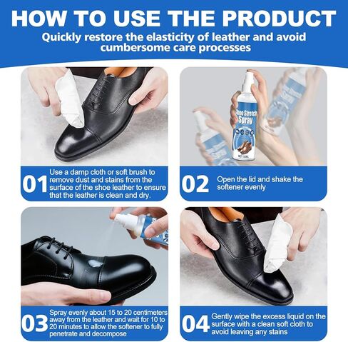 Shoe Stretch Spray, Boot Stretcher Spray, Leather Softener, Can Wide Shoes, Relieve Wear of New Shoes, Shoe Stretcher for Leather Softener, Suede, Patent Leather, Nubuck, 100 ml in Kuwait