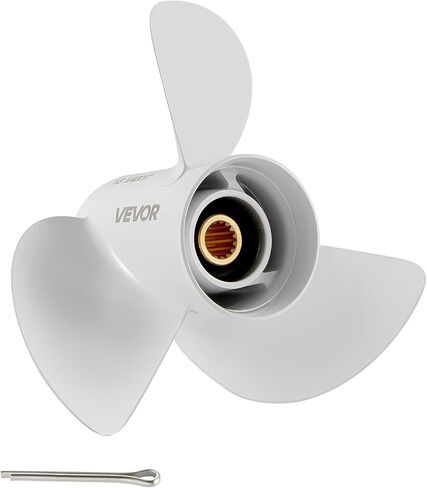 VEVOR Outboard Propeller, Replace for OEM 765183, 3 Blades 13 1/4" x 17" Pitch Aluminium Boat Propeller, Compatible with 40-140HP 2-Stroke Evinrude Outboard, w/ 13 Tooth Splines, RH in Saudi Arabia