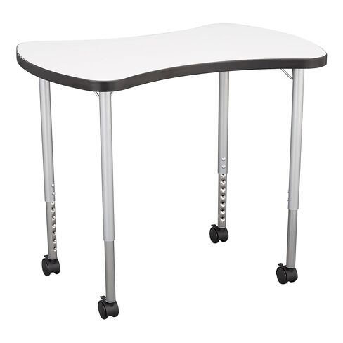 Learniture Structure Series 35-Inch Collaborative Dry-Erase Activity Table, Bow-Tie Mobile Collaborative Table with Whiteboard Top, Black Legs, 35.5" W x 23.75" D x 20"-30" H in Saudi Arabia