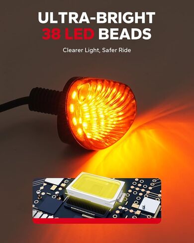 Amazicha دراجة نارية فلوش جبل بدوره إشارة، 2PCS 12V المدخن LED مؤشر ضوء الوامض صالح لياماها YZF R1 R3 R6 R6S Fazer FZ FZ1 FZ6 FZ6R FZ07 FZ8 FZ09 MT-07 MT-09 TMAX، العنبر in Kuwait