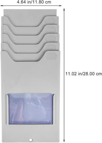 حامل بطاقات الوقت من NUOBESTY 5 فتحات للتعليق، حامل بطاقات من مادة بلاستيكية مقاس 11.02X4.92X1.96 بوصة لحضور موظفي مكتب المستودعات وتنظيم العناصر in Kuwait