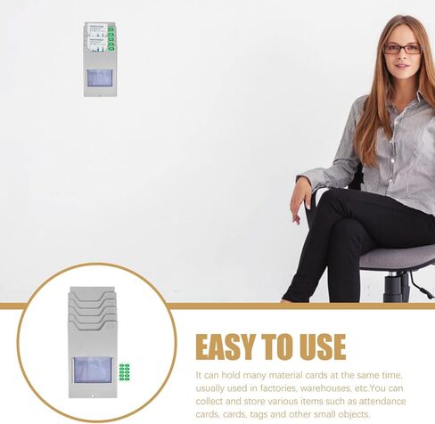 حامل بطاقات الوقت من NUOBESTY 5 فتحات للتعليق، حامل بطاقات من مادة بلاستيكية مقاس 11.02X4.92X1.96 بوصة لحضور موظفي مكتب المستودعات وتنظيم العناصر in Kuwait