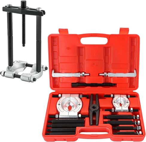 DASBET 14PCS Bearing Puller Set 5 Ton Capacity Bearing Separator Wheel Hub Axle Puller Set Pinion Wheel Bearing Removal Kit with 2" and 3" Jaws Heavy Duty Bearing Splitter Tool Kit (Red) in Saudi Arabia