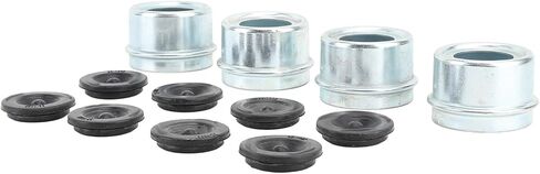 ZJchao Trailer Hub Cap, 4 Set Carbon Steel Rubber Trailer Axle Dust Cap Cup Hub Grease with 8 Rubber Plugs for Campervan RV Boat (2.72in 7000‑8000 Lbs) in Saudi Arabia