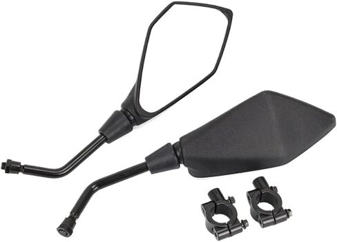 Motorcycle Rearview Mirror 1 Pair 22mm 7/8 Inch M8 M10 Compatible With Motocross Scooter Moped ATV Bike(1pair-M8) in Kuwait
