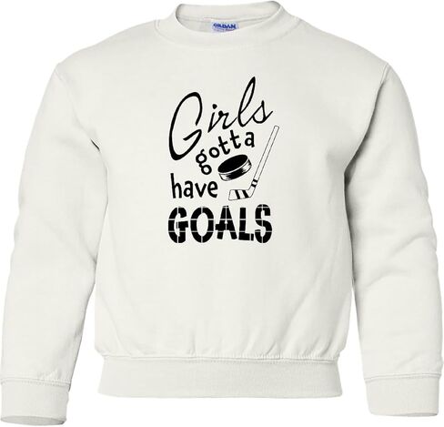 inktastic Girls Gotta Have Goals- Hockey Player Youth Sweatshirt in Saudi Arabia