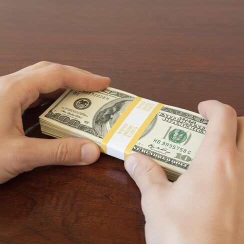1000PCS Dollar Bands Money Straps – $1000 Yellow Currency Straps Bill Wrappers Money Bands to Organize Bills in ABA Standard Colors, Self-Adhesive for Cash Dollar Wraps Bundles, 7.5 x 1.15 Inches in Saudi Arabia