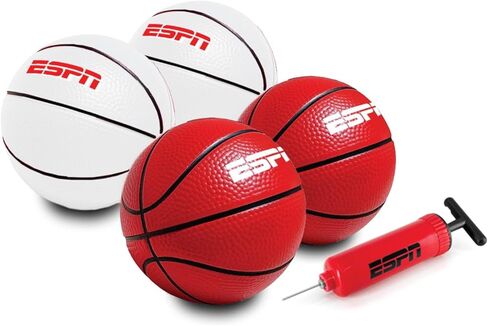 يتضمن طوق كرة السلة ESPN Mini ، فوق باب كرة السلة مع حافات منفصلة قابلة للطي وعودة الكرة لمباراتين لاعبين ، 4 كرات سلة صغيرة ومضخة in Saudi Arabia