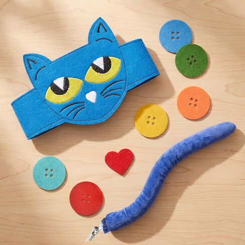 Blue Cat Costume Set with Cat Headband and Tail, Heart Button Stickers Accessories for Read Book Day Dress Up Halloween Party Cosplay in Saudi Arabia