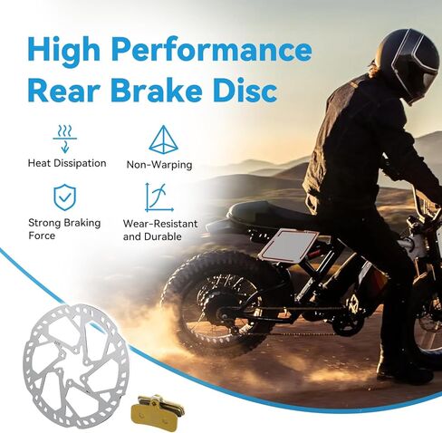دوار الفرامل الخلفي متوافق مع الدراجة الترابية الكهربائية Surron Light Bee X S LBX، دوار فرامل قرص 203 مم ومنصات الفرامل لأجزاء الدراجة الإلكترونية EBike Sur Ron Sur-Ron L1E Segway X160 X260 E-Ride Pro SS in Kuwait
