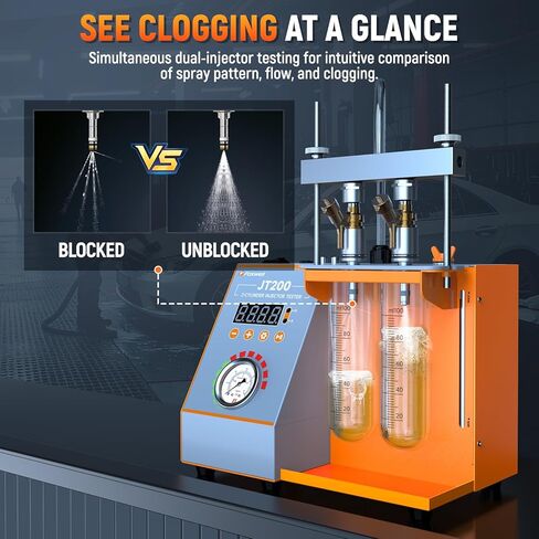 جهاز اختبار حاقن الوقود FOXWELL JT200، إصلاح اختلال المحرك والخمول الخام - تصور نمط الرش وحجمه، أداة تشخيص نظام حقن الوقود التلقائي لحقن الدراجات النارية والسيارات 6 فولت/12 فولت MPI in Kuwait