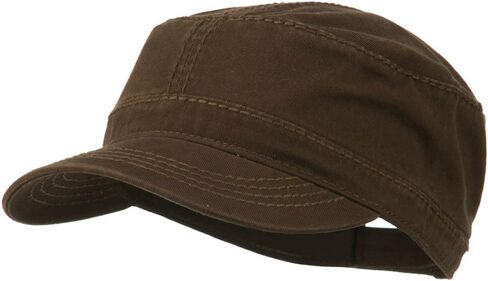 Garment Washed Heavy Stitching Army Cap - Dk Brown OSFM in Saudi Arabia