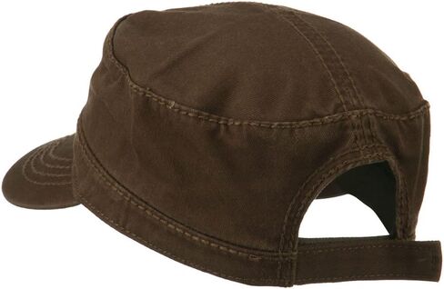 Garment Washed Heavy Stitching Army Cap - Dk Brown OSFM in Saudi Arabia