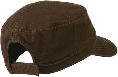 Garment Washed Heavy Stitching Army Cap - Dk Brown OSFM in Saudi Arabia