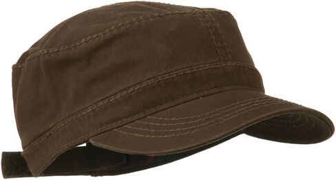 Garment Washed Heavy Stitching Army Cap - Dk Brown OSFM in Saudi Arabia