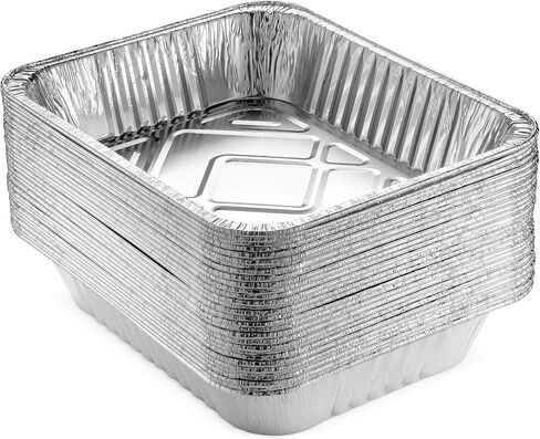 NYHI 9" x 13 " Aluminum Foil Pans With Lids (10 Pack) | Durable Disposable Half-Size Deep Steam Pan and Oven Buffet Trays | Food Containers for Catering, Baking, Roasting' in Saudi Arabia