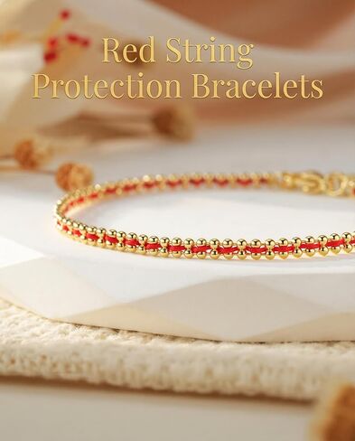 HGDEER 14k Gold Plated Red String Bracelet for Women Teen Girls, Lucky Handwoven Rope Protection Red Jewelry Gifts in Saudi Arabia