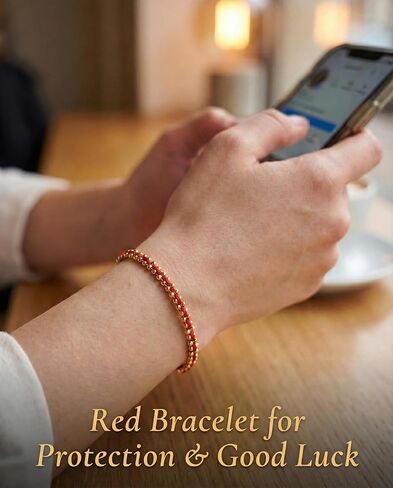 HGDEER 14k Gold Plated Red String Bracelet for Women Teen Girls, Lucky Handwoven Rope Protection Red Jewelry Gifts in Saudi Arabia