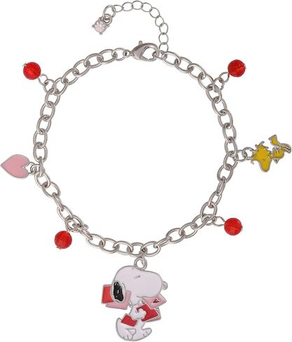 Peanuts Snoopy Charm Bracelets for Women Official License, 7-7.5"+1" Fashion Bracelet Charms, Mother's Day Gifts in Saudi Arabia