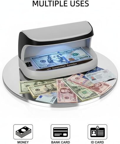 كاشف الفواتير المزيفة مع ضوء LED للأشعة فوق البنفسجية، توفر آلة فحص الفواتير ضوءًا متقدمًا للأشعة فوق البنفسجية للتعرف بسرعة على الأموال وبطاقات الائتمان والهويات (V38) in Kuwait