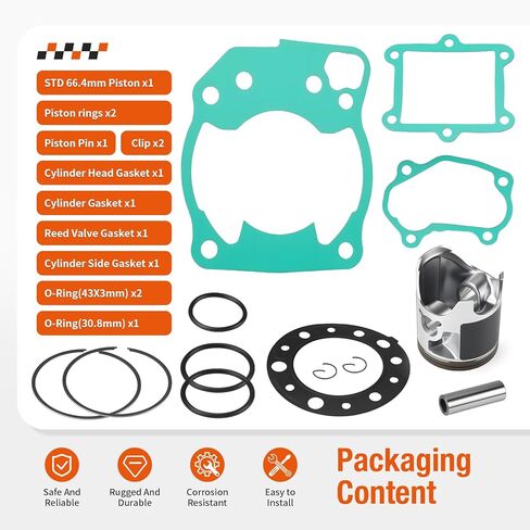 Top End Rubuild Kit STD Born 66.4mm Piston Kit For Honda CR250R 1997-2001 13101-KZ3-B10 in Saudi Arabia