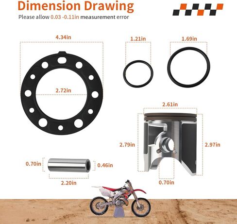 Top End Rubuild Kit STD Born 66.4mm Piston Kit For Honda CR250R 1997-2001 13101-KZ3-B10 in Saudi Arabia
