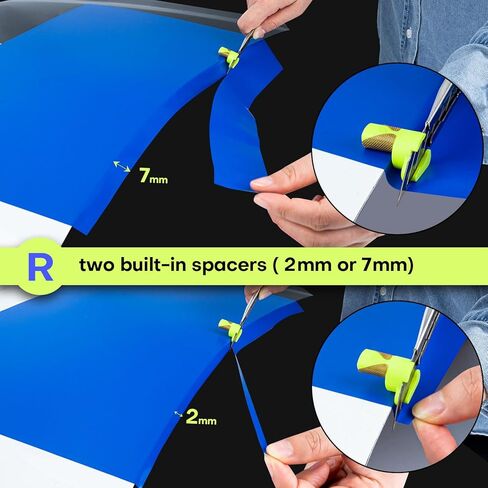 NEWISHTOOL Wrap Tool Cutting Spacer for Film Cut, 1 Pair Left/Right Hand Guide Trimming Edge Freehand Cutting Tool with 2mm/7mm Two Distance Cuts, Built-in Blade Magnet and Scratch-Free PTFE Felt in Saudi Arabia