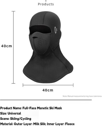 Magnetic Balaclava Ski Mask for Men/Women Windproof Face Cover Fleece Milk Silk Headgear for Snowboard Winter Motorcycle in Saudi Arabia