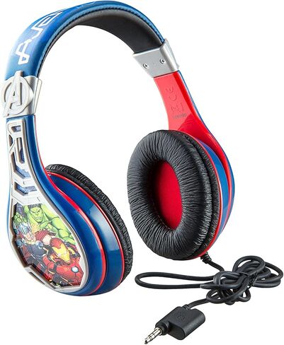 Spiderman Kids Headphones, Adjustable Headband, Stereo Sound, 3.5Mm Jack, Wired Headphones for Kids, Tangle-Free, Volume Control, Foldable, Childrens Headphones Over Ear for School Home, Travel in Saudi Arabia