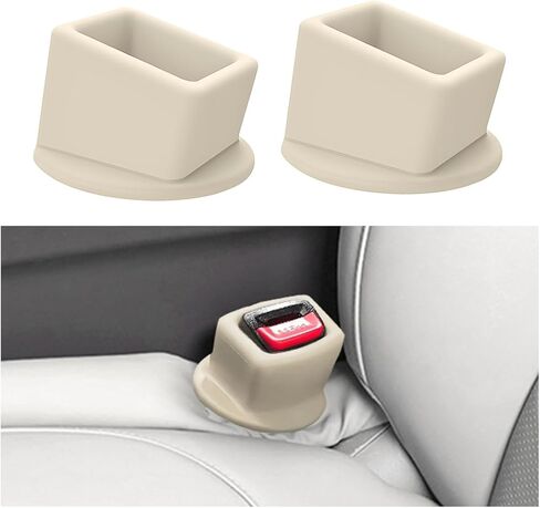 2PCS Car Seat Belt Buckle Holders, Silicone Seatbelt Booster to Keep Buckle Receptacle Upright, Non-Slip Easy Access Automotive Seat Belt Fixer, Universal for Vehicles (Black) in Saudi Arabia
