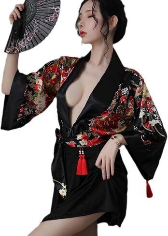 Women's Japanese Kimono Sexy Traditional Robe Lingerie Yukata Ladies Costumes Pajamas in Saudi Arabia