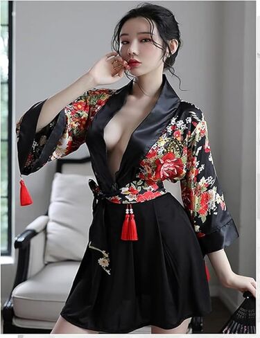 Women's Japanese Kimono Sexy Traditional Robe Lingerie Yukata Ladies Costumes Pajamas in Saudi Arabia