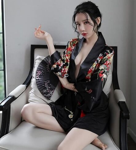 Women's Japanese Kimono Sexy Traditional Robe Lingerie Yukata Ladies Costumes Pajamas in Saudi Arabia