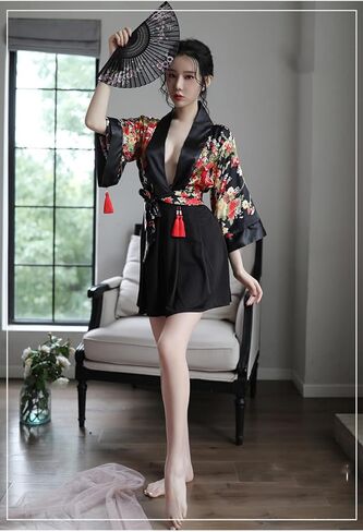 Women's Japanese Kimono Sexy Traditional Robe Lingerie Yukata Ladies Costumes Pajamas in Saudi Arabia