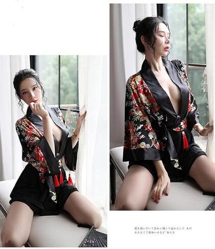 Women's Japanese Kimono Sexy Traditional Robe Lingerie Yukata Ladies Costumes Pajamas in Saudi Arabia