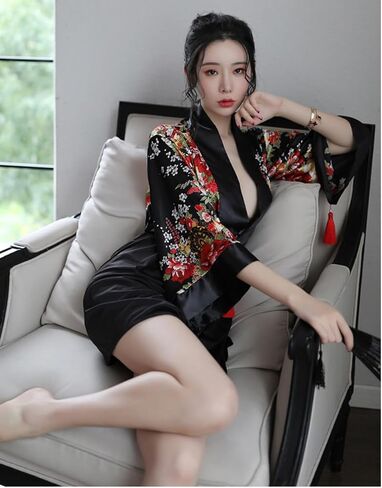 Women's Japanese Kimono Sexy Traditional Robe Lingerie Yukata Ladies Costumes Pajamas in Saudi Arabia