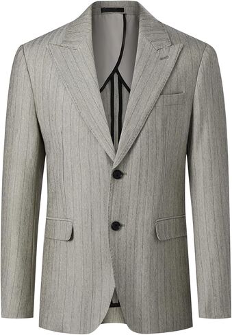Cloudstyle Men's Pinstripe Blazer Formal Suit Jacket Peak Lapel Regular Fit Sport Coat in Saudi Arabia