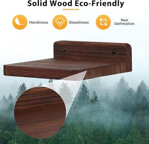 Small Floating Shelf,5x5 Inch Dark Walnut,Set of 3 Small Wall Shelves for Bedroom Living Room Bathroom Kitchen Decor in Saudi Arabia