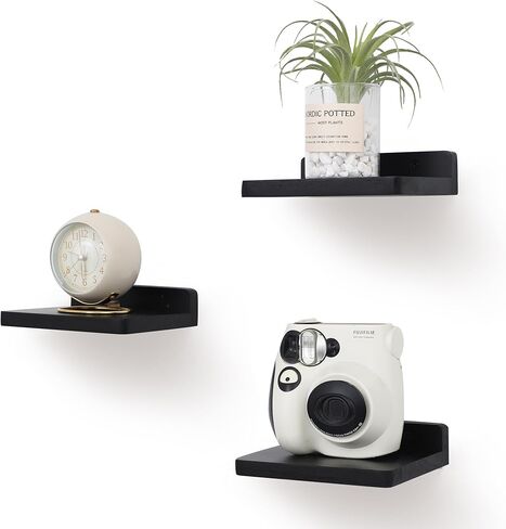 Small Floating Shelf,5x5 Inch Dark Walnut,Set of 3 Small Wall Shelves for Bedroom Living Room Bathroom Kitchen Decor in Saudi Arabia