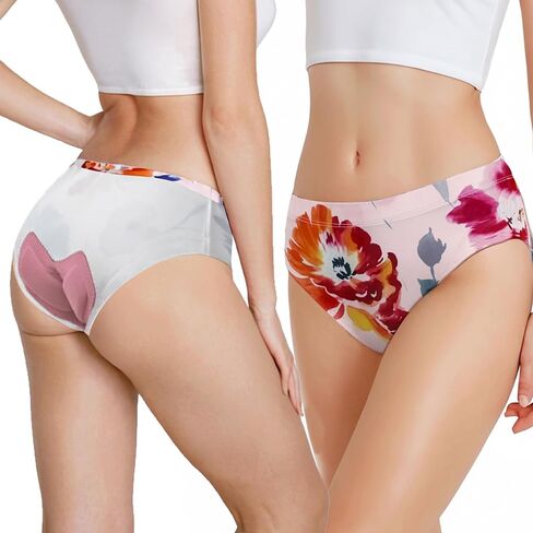 Women’s Printed Cycling Underwear with 4D Foam+Gel Padding – Lightweight, Stretch, Odor Control, Sit-Bone Relief for Cycling & Spin(p002,l) in Saudi Arabia