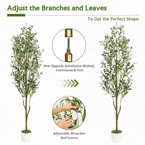 Waipfaru Artificial Olive Tree, 6FT Tall Faux Olive Trees with Planter & Basket, Artificial Plants Indoor with Natural Wood Trunk and Realistic Fruits for Home Decor Office Living Room in Saudi Arabia