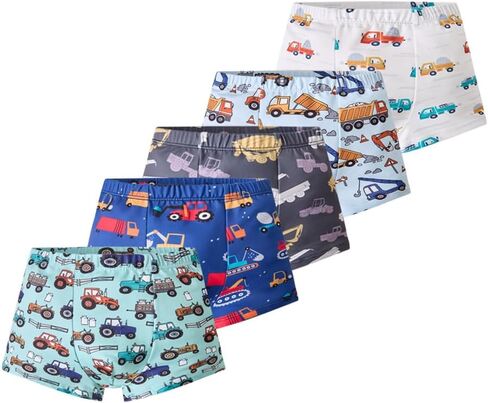 5 Pack Boys Boxer Briefs Cartoon Underwear for Boy's Breathable Underwear for Boy Moisture Wicking Boys' Boxer Shorts in Saudi Arabia
