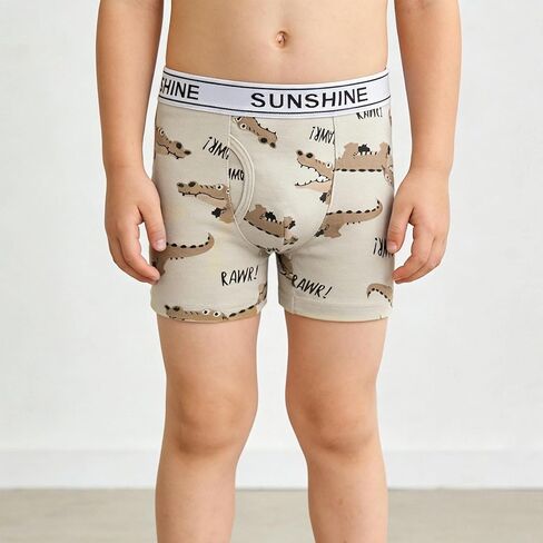 Boys Boxer Briefs Underwear Cartoon Alligator Doodle Print Wide Stretch Waistband Contoured Pouch Front School in Saudi Arabia