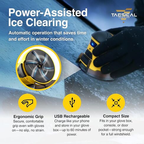 Tactical Ice Scraper Electric Ice Scrapers for Car Windshield with Motorized Rotating Disc Rechargeable Cordless Scratch Free Best Ice Scrapper and Car Snow Remover Tool for Winter Driving in Saudi Arabia