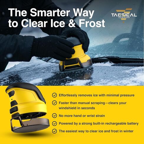 Tactical Ice Scraper Electric Ice Scrapers for Car Windshield with Motorized Rotating Disc Rechargeable Cordless Scratch Free Best Ice Scrapper and Car Snow Remover Tool for Winter Driving in Saudi Arabia